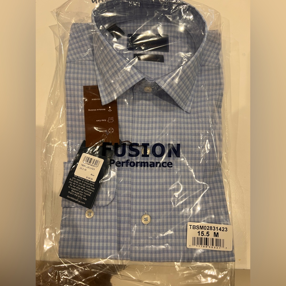 NWT David Donahue Fusion Performance Button Up - Medium